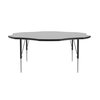 Correll Flower Adjustable Height Activity Kids School Table, 60" W X 60" L X 19" to 29" H, Gray Granite AM60-FLR-15